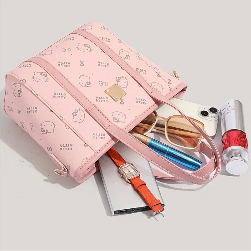 Hello Kitty Pink Mini Tote Bag Sanrio Crossbody Satchel NWT - Picture 3 of 6